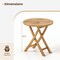 27.5'' Natural Teak Wood Outdoor Bistro Table Round Patio Dining Table with Slatted Top